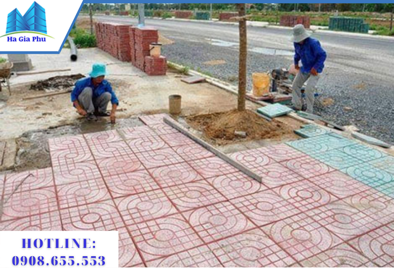 gạch terrazzo lót vỉa hè