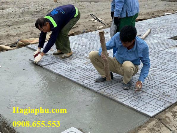 lát gạch terrazzo vỉa hè